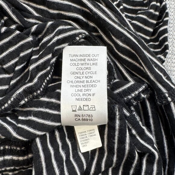 24/7 Maurices Women Size M Black White Striped Sleeveless Dress Drawstring Waist - Picture 15 of 15